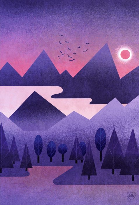 When the Sun goes down, Illustration, Sonnenuntergang