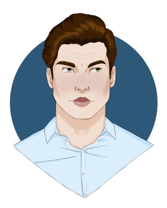 Charakterillustration, Porträt eines Mannes