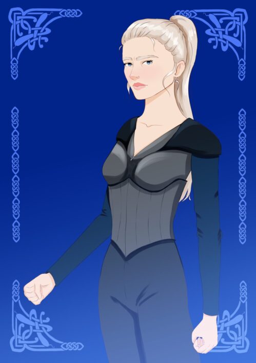 Charakterillustration, halber Körper einer Frau